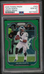 2020 Panini Prizm Green Prizm Jalen Hurts #343 PSA 10