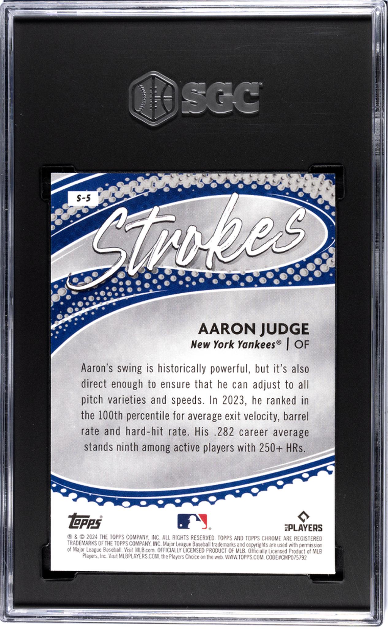 2024 Topps Chrome Strokes Aaron Judge #S-5 SGC 10