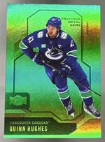 2024 Upper Deck Skybox Metal Universe Quinn Hughes #4 Green PMG /10 SSP