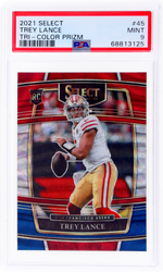 2021 Panini Select Tri-Color Prizm Trey Lance #45 RC /249 PSA 9