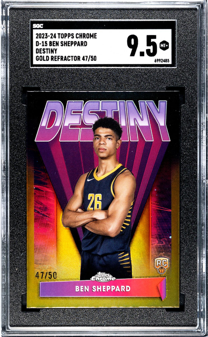2023-24 Topps Chrome Destiny Ben Sheppard #D-15 Gold Refractor /50 SGC 9.5
