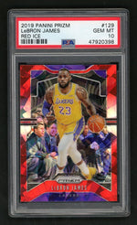 2019 Panini Prizm Red Ice Prizm LeBron James #129 PSA 10