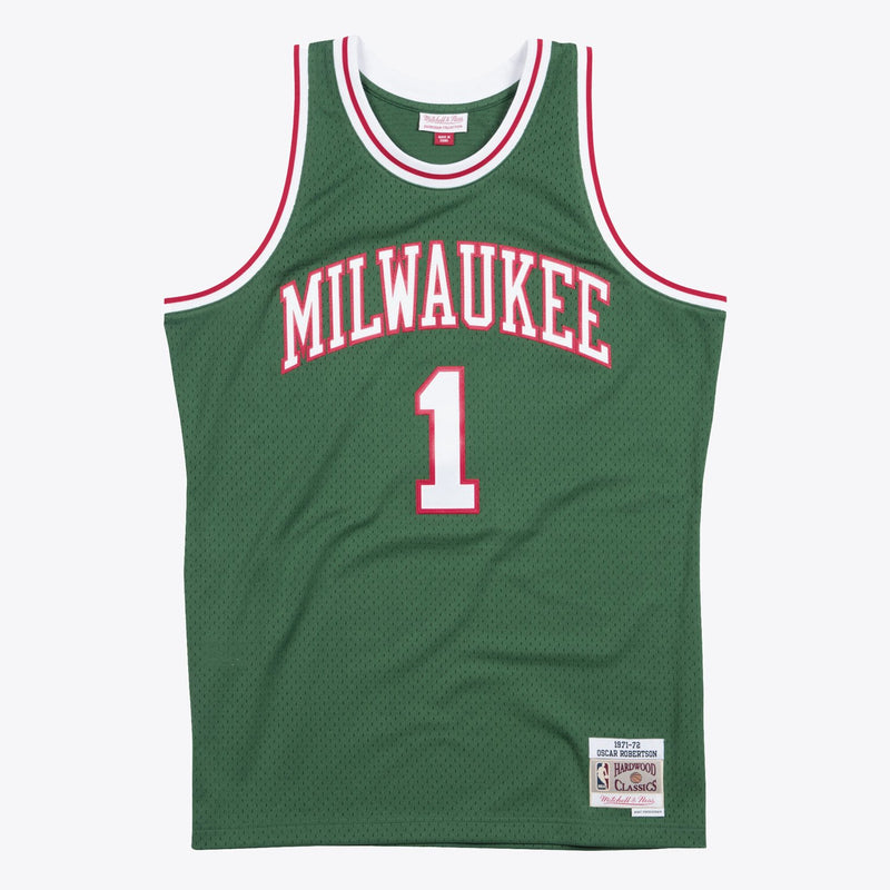 Mitchell & Ness Oscar Robertson Green Milwaukee Bucks 1971/72 Hardwood Classics Swingman Player Jersey
