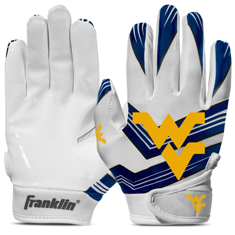 Franklin Sports NCAA West Virginia Football Receiver Gloves - XS/S