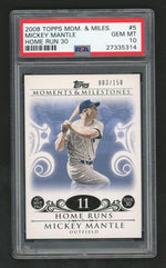 2008 Topps Moments & Milestones Home Run 30 Mickey Mantle #5 /150 PSA 10