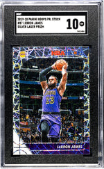 2019-20 Panini Hoops Premium Stock #87 Lebron James Silver Laser Prizm SGC 10
