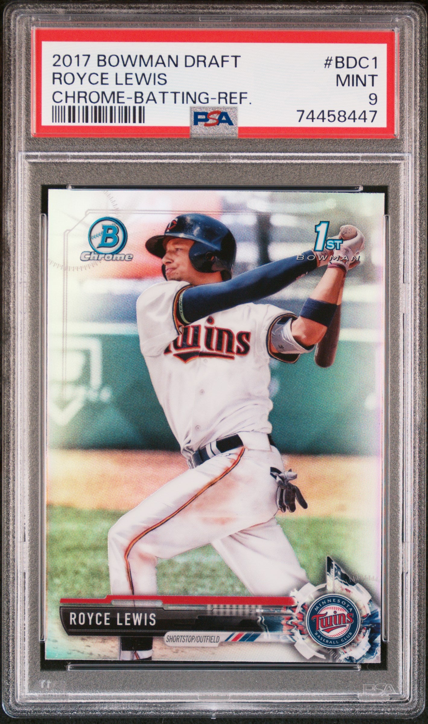 2017 Bowman Draft Chrome Refractor Royce Lewis #BDC-1 PSA 9
