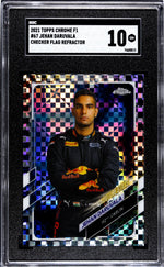 2021 Topps Chrome F1 Jehan Daruvala #67 Checker Flag Refractor SGC 10