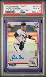 2020 Topps Bowman Draft Purple Refractor Jared Shuster #CDA-JS Auto /250 PSA 10