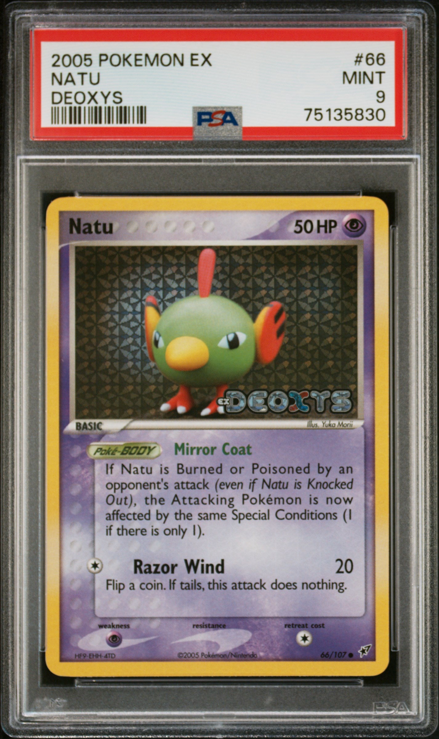 2005 Pokémon EX Deoxys Natu #66/107 Reverse Holo PSA 9