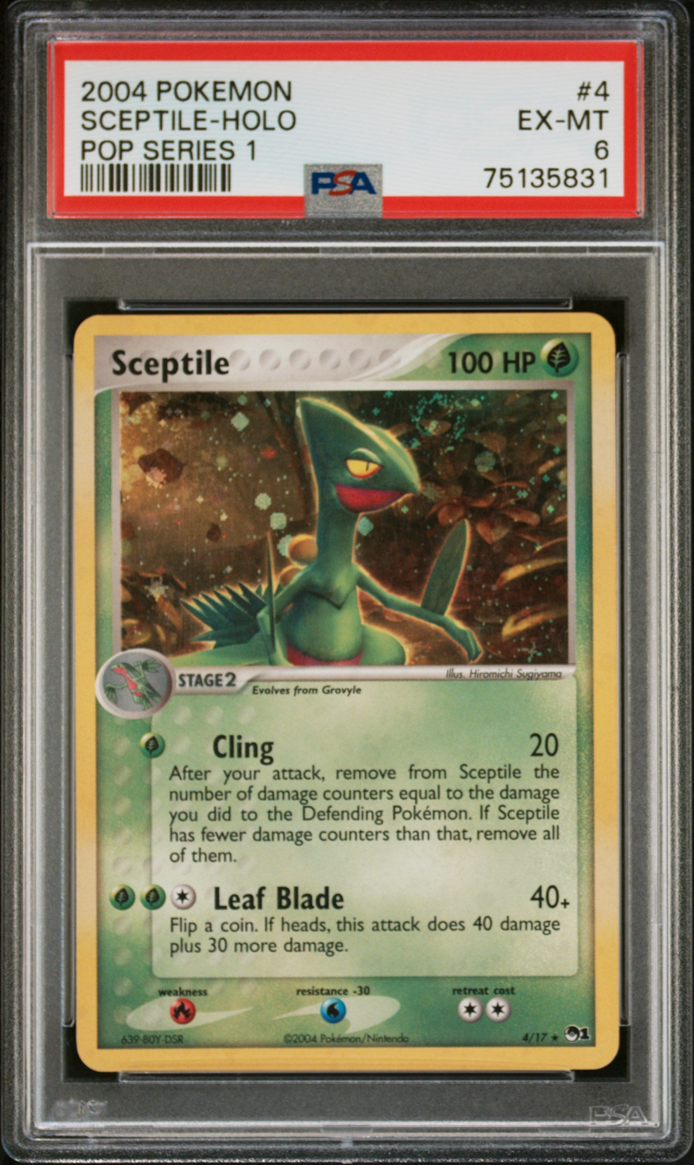 2004 Pokémon POP Series 1 Sceptile #4/17 Holo PSA 6