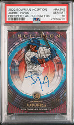 2022 Bowman Inception Fuchsia Foil Jorbit Vivas #PA-JVS Auto /75 PSA 10