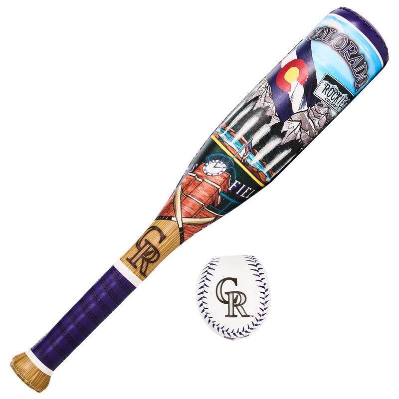 Franklin Sports MLB Colorado Rockies Soft Sport Bat & Ball Set