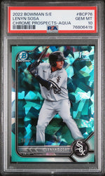 2022 Topps Bowman Sapphire Aqua Lenyn Sosa #BCP76 1st Bowman /55 PSA 10