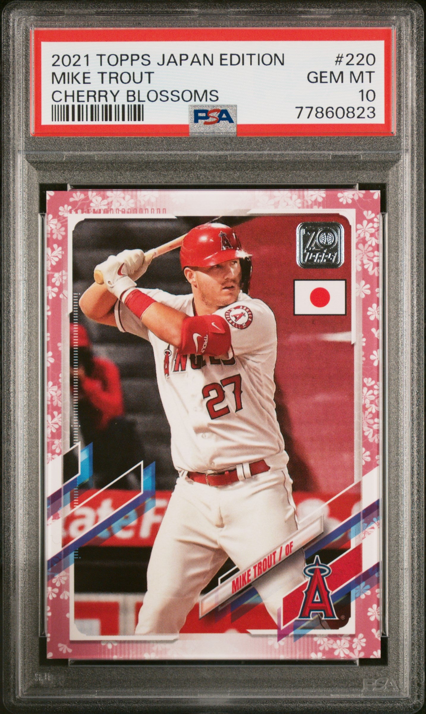 2021 Topps Japan Edition Cherry Blossoms Mike Trout #220 /99 PSA 10