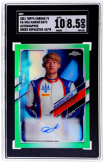 2021 Topps Chrome F1 #CA-MSA Marino Sato Auto. Green Ref. 45 SGC 8.5