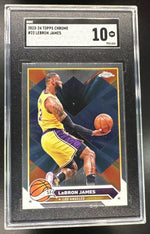 2023 Topps Chrome 23 LeBron James SGC 10 Gem Mint Los Angeles