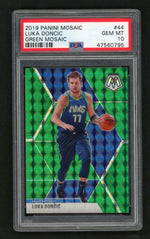 2019 Panini Mosaic Green Mosaic Luka Doncic #44 PSA 10