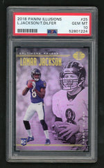 2018 Panini Illusions Lamar Jackson/Trent Dilfer #25 PSA 10