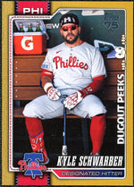 Kyle Schwarber 2026 Topps Celebration Dugout Peeks Gold /50