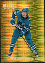 2025-26 UD Allure Macklin Celebrini Color Flow Orange-Yellow Spectrum #/299