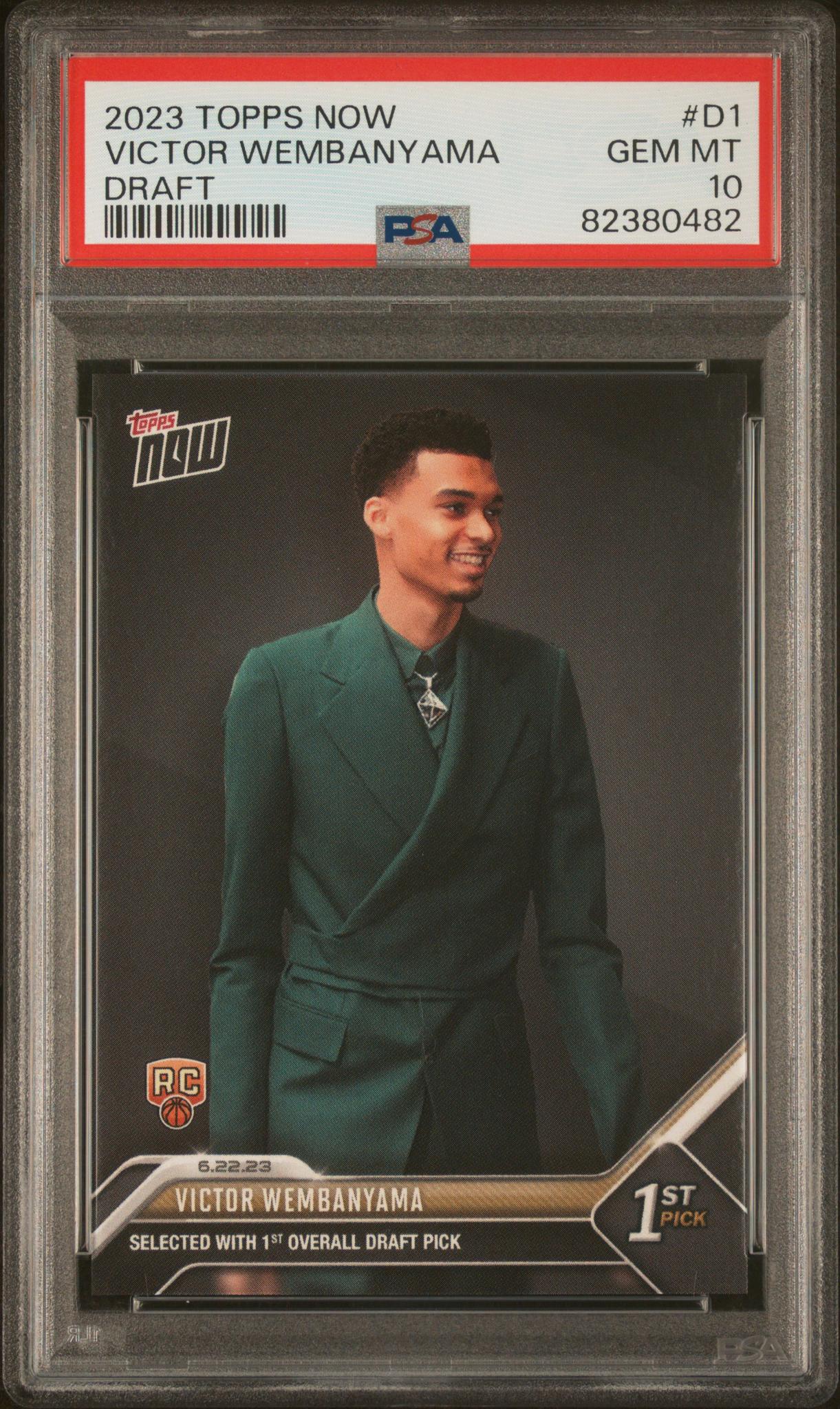 2023 Topps Now Draft Victor Wembanyama #D1 RC PSA 10