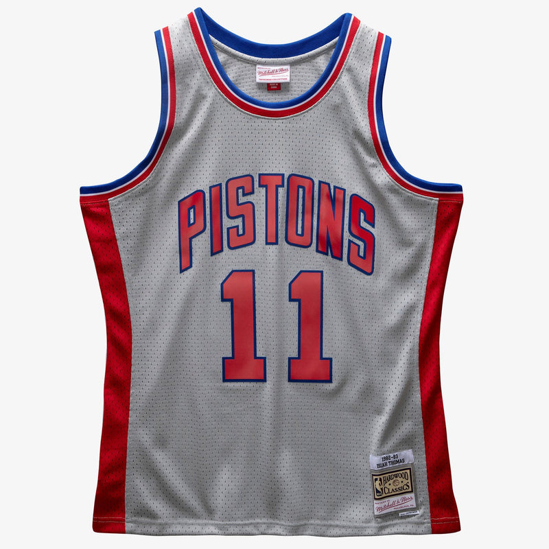 Mitchell & Ness Isiah Thomas Gray Detroit Pistons 1982/83 Swingman Player Replica Jersey