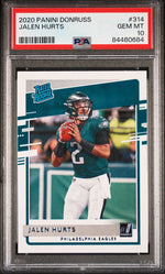 2020 Panini Donruss Rated Rookie Jalen Hurts #314 PSA 10