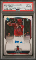 2023 Bowman Chrome Prospect Autograph Refractor Luis Torres #CPALT /499 PSA 10