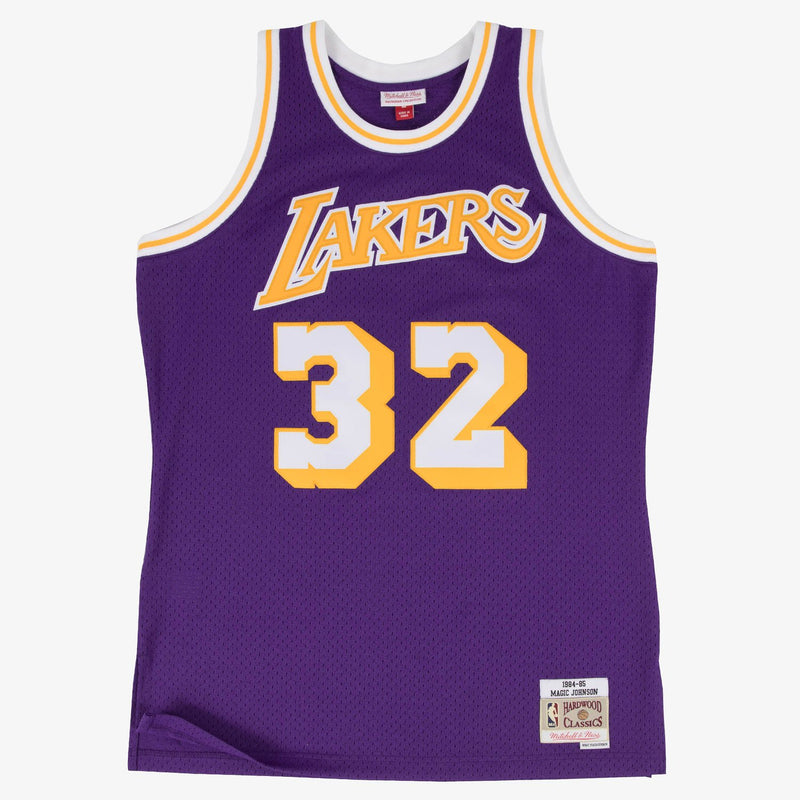 Mitchell & Ness Magic Johnson Purple Los Angeles Lakers 1984/85 Hardwood Classics Swingman Player Jersey