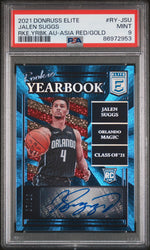 2021 Panini Donruss Elite Rookie Yearbook Autographs Asia Red & Gold Jalen Suggs #RY-JSU PSA 9