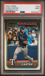 2024 Topps Rainbow Foil Evan Carter #280 Rookie RC PSA 9