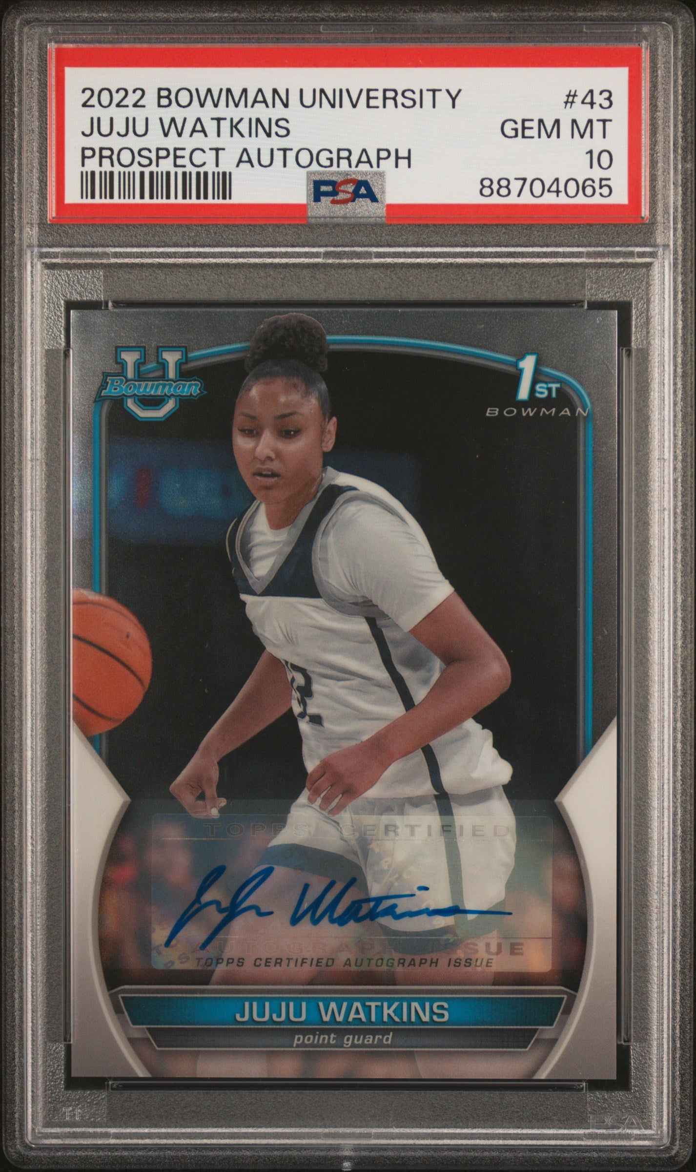 2022 Bowman University Prospect Autograph Juju Watkins #43 1st Bowman PSA 10