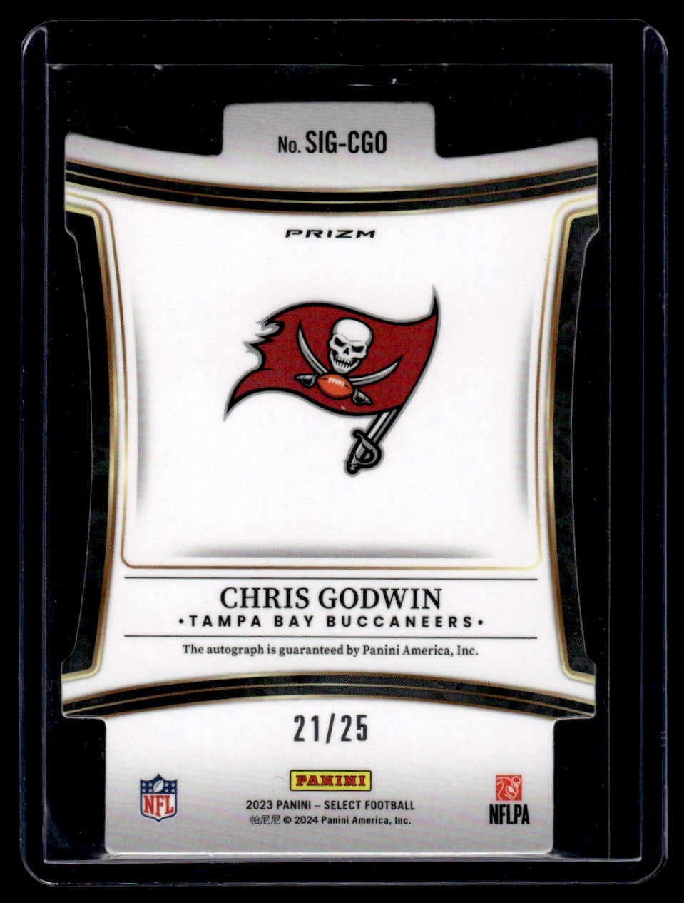 2023 Panini Select Signatures Prizm Chris Godwin #SIG-CGO Auto /25