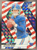 2025 Panini Mosaic Jaxson Dart #362 Rookies Red and White Stripe Prizm RC Giants
