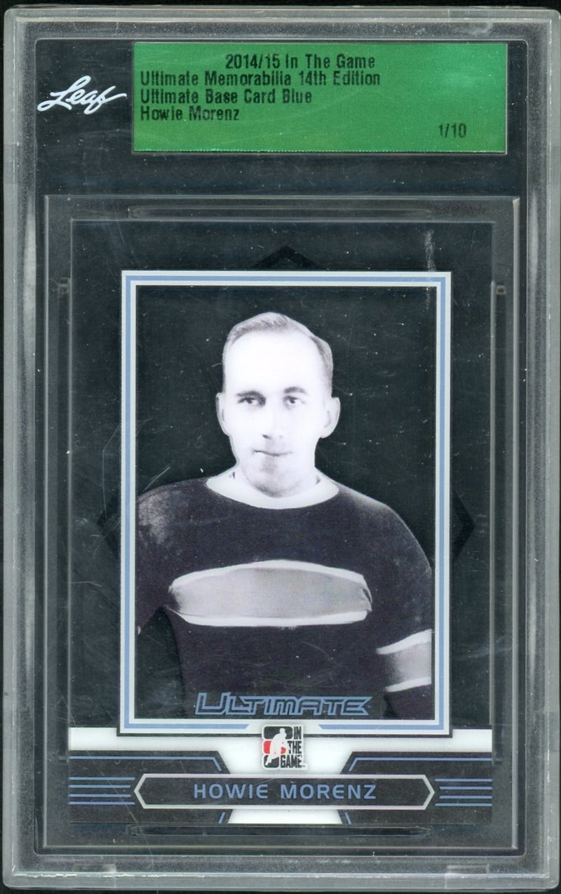2014/15 Leaf In The Game #16 Howie Morenz Ultimate Memorabilia Blue /10 Leaf