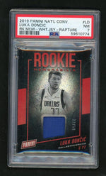 2019 Panini National Convention Silver Packs Rookie Memorabilia White Jersey-Rapture Luka Doncic #LD PSA 7