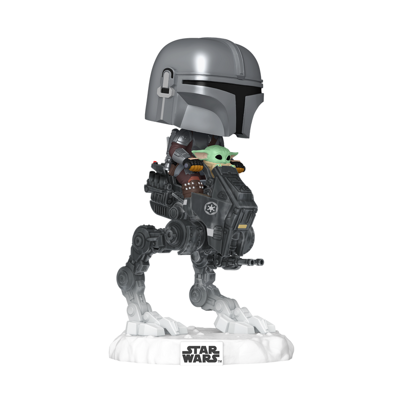 Funko Pop! Rides Deluxe: Star Wars - Mandalorian with Grogu in AT-RT