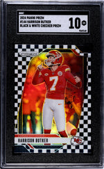 2024 Panini Prizm #144 Harrison Butker Black & White Chkr. Prizm SGC 10