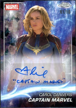 2025 Topps Chrome Marvel Studios Sapphire AA-BL Carol Danvers Auto /10 Inscription