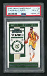 2019 Panini Contenders Rookie Ticket Autograph Giannis Antetokounmpo #33 PSA 10