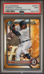 2022 Bowman Chrome Prospects Gold Refractor Roberto Campos #BCP-14 /50 PSA 9