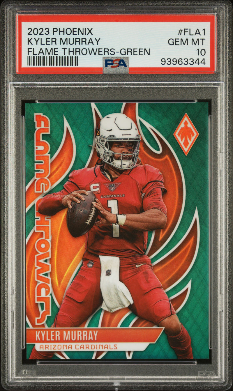 2023 Panini Phoenix Flame Throwers Green Kyler Murray #FLA1 /25 PSA 10