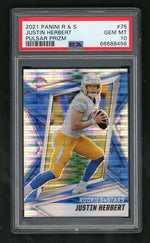 2021 Panini Rookies and Stars Pulsar Prizm Justin Herbert #75 PSA 10