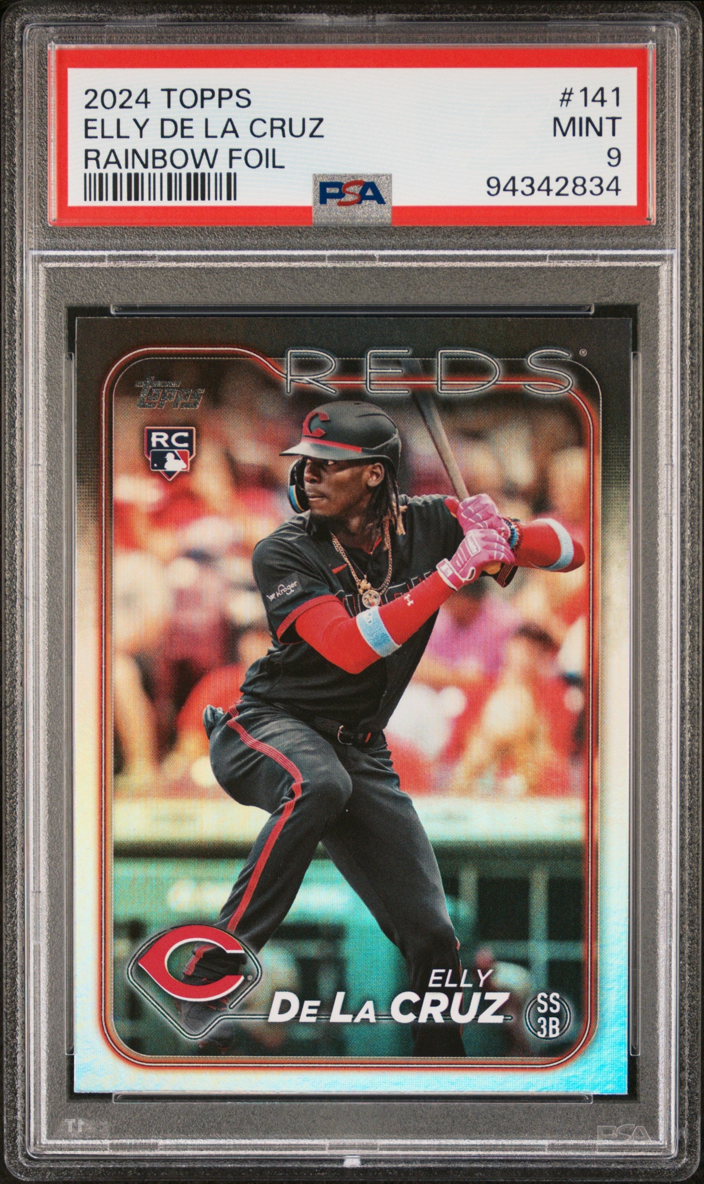 2024 Topps Series 1 Rainbow Foil Elly De La Cruz #141 RC PSA 9