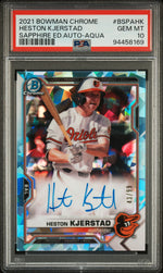 2021 Bowman Chrome Sapphire Aqua Heston Kjerstad #BSPAHK Auto /99 PSA 10