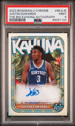 2023 Bowman University Chrome the Big Kahuna Autographs Justin Edwards #BKAJE /150 PSA 9