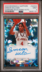 2023 Bowman University Chrome Sapphire Sapphire Selections Autographs Simeon Wilcher #SASW /50 PSA 9