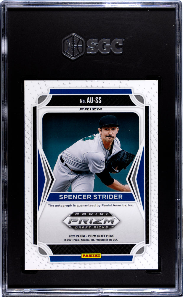 2021 Panini Prizm Draft Picks Spencer Strider #AU-SS Auto SGC 9.5 Auto 10