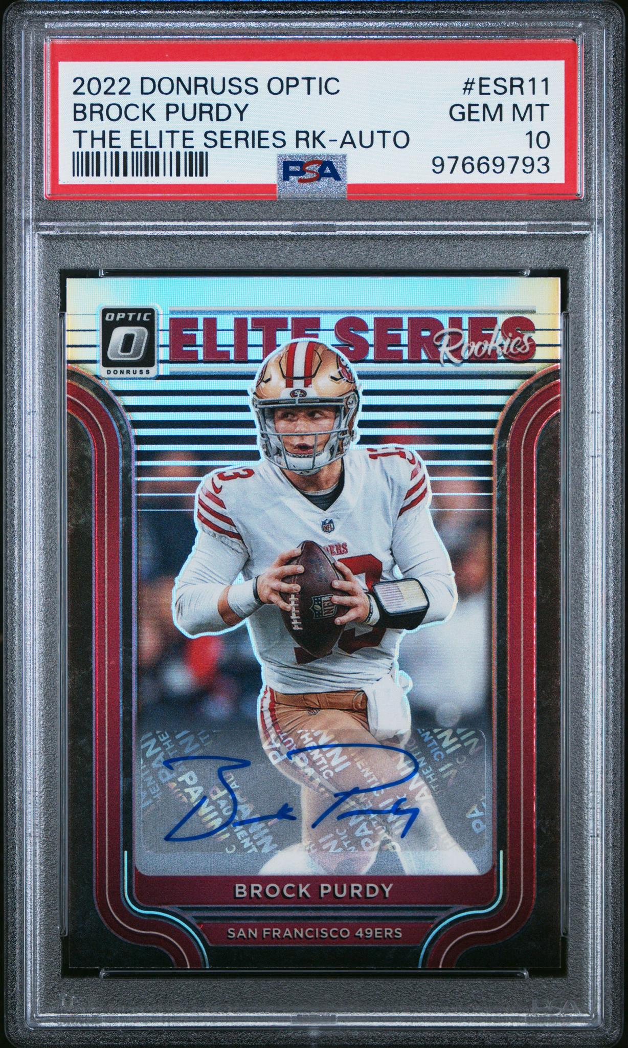 2022 Donruss Optic #ESR-11 Brock Purdy The Elite Series Rookies /99 PSA 10